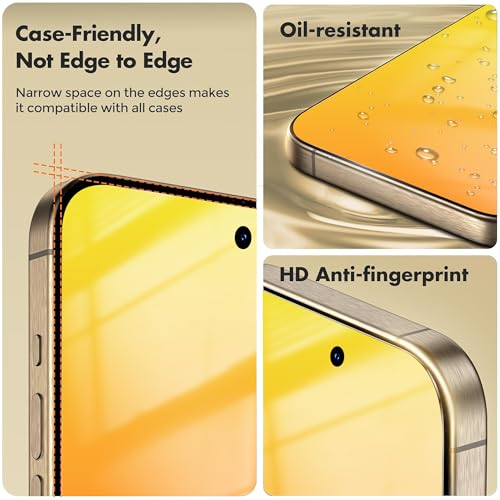 Privacy Screen Protector for iPhone 17 Pro Max 2 Pack (Gold) - color: for iPhone 17 Pro Max (Gold)