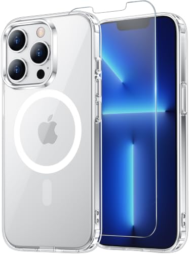 for iPhone 13 Pro Case Clear, Compatible with Magsafe, Anti-Yellowing, Military-Grade Protection, Shockproof Slim Magnetic Phone Case Cover, Transparent - color: A-Clear, size: iPhone 13 Pro
