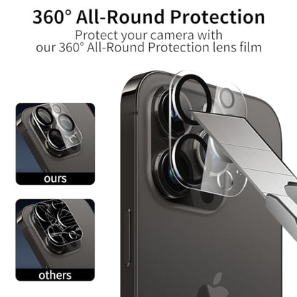3 Pack Privacy Screen Protector for iPhone 14 Pro Max with 3 Pack Camera Lens Protector, 9H Hardness Double Shatterproof Anti-Spy Tempered Glass Film, Easy Installation - size: Phone 14 Pro Max