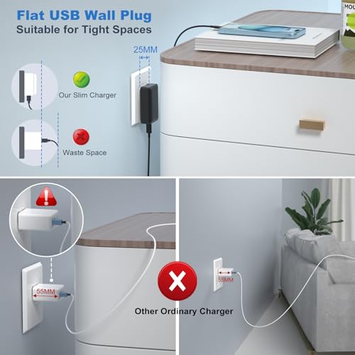 Flat USB C Charger Block, OKRAY 40W 4-Port Fast Charging Foldable Wall Plug - color: Black - 1Pack