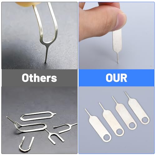 Hecila 100PCS SIM Card Removal Tool Set Universal Sim Card Tray Removal Key Tray Ejectors Pins Waterproof Universal Sim/SD Cards Pin Opening Ejector Pin fits Key Rings Multi-Functional SD Ejector Tool