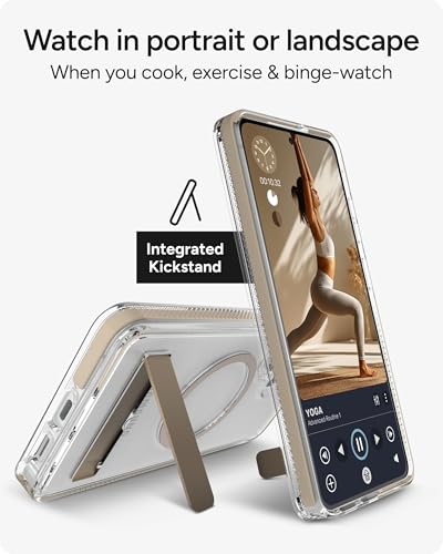 ZAGG Santa Cruz Snap Samsung Galaxy S26 Ultra Case with Kickstand - Titanium Gray, Magnetic Crystal Clear Protective Phone Cover, 13ft Drop Protection, Graphene Reinforced, Slim Case with Stand - color: Titanium Gray, size: Samsung Galaxy S26 Ultra