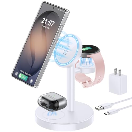 Aeinidi Super Fast Strong Magnetic Wireless Charger for Samsung - color: Bright White, size: 15W