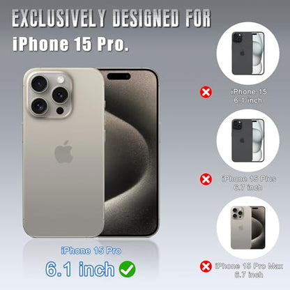 Wallet Case for iPhone 15 Pro 6.1", Light Brown | RFID-Blocking Card Holder, Kickstand, Magnetic Closure, PU Leather Folio Flip Cover, Protective Women Men Cases - color: Light Brown, size: iPhone 15 Pro