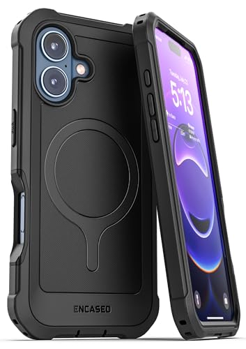 ENCASED for iPhone 17 Case with Built-in Screen Protector, Compatible with MagSafe - Military Grade Protection with 360 Rugged Full-Body Coverage (Black) - size: iPhone 17