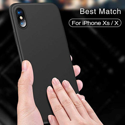 LRK Ultra Thin Black Case Compatible with iPhone Xs/iPhone X/iPhone 10, 5.8 inch : Slim, Soft and Flexible (NOT Hard) [Matte Finish] Protective Black Phone Cover for iPhone X/Xs - Matte Black - size: iPhone Xs/iPhone X