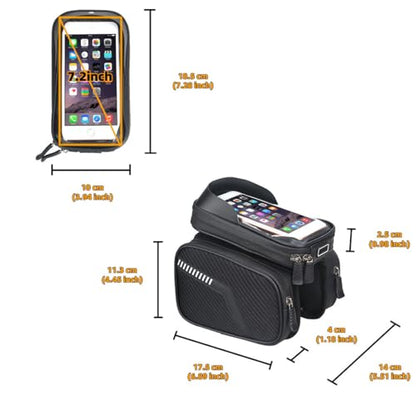 Bike Frame Bag with 2 Side Storage Pockets Bicycle Top Tube Phone Bag with Sensitive Touch Screen,Waterproof