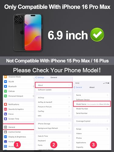 GIGIKISS Privacy Screen Protector for iPhone 16 Pro Max - size: for iPhone 16 Pro Max - 6.9 inch