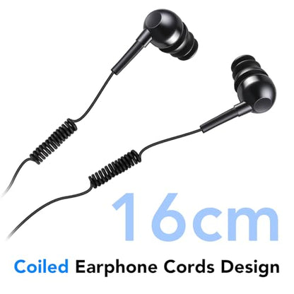 AGPTEK IPX8 Waterproof in-Ear Earphones, Coiled Cable Swimming Earbuds
