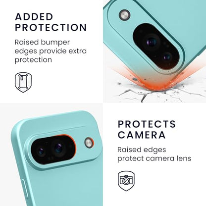 kwmobile Case Compatible with Google Pixel 9 Case -Soft TPU Back Phone Cover - with Metallic Look - Metallic Mint Green - color: Metallic Mint Green, size: Pixel 9