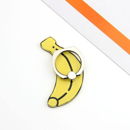 4Pcs Cute Phone Ring Holder Stand, Flowers Fruit Banana Orange Kiwi Lemon 360 Rotation Finger Ring Grip Mount for Smartphones and Tablets (Fruits) - color: Fruits