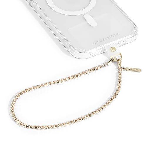 Case-Mate Phone Charm Wrist Strap with Gold Chain - Dainty Gold Chain | Detachable Anti-Theft Phone Strap - Hands-Free iPhone Wrist Strap for Women - Phone Chain Wristlet for Galaxy, Pixel & More - color: Dainty Gold Chain