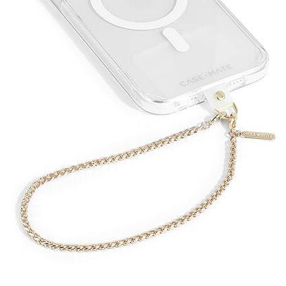 Case-Mate Phone Charm Wrist Strap with Gold Chain - Dainty Gold Chain | Detachable Anti-Theft Phone Strap - Hands-Free iPhone Wrist Strap for Women - Phone Chain Wristlet for Galaxy, Pixel & More - color: Dainty Gold Chain