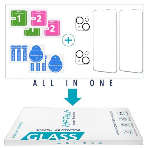 2+2 Pack Screen Protector for iPhone 14 6.1 Inch Tempered Glass - size: (Standard)iPhone 14 6.1 Inch