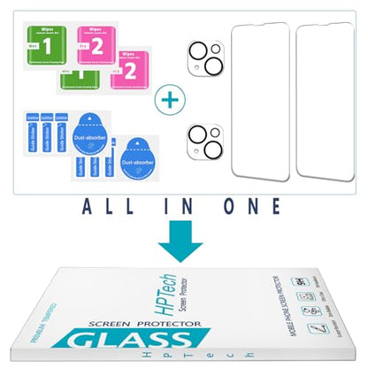 2+2 Pack Screen Protector for iPhone 14 6.1 Inch Tempered Glass - size: (Standard)iPhone 14 6.1 Inch