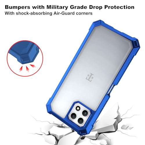 Ailiber for T-Mobile REVVL 7 5G Cell Phone Case, with Screen Protector, Dual Layer Shockproof Bumper, Clear Transparent Anti Yellowing, Slim [Scratch-Resistant] Cover for REVVL 7-Blue - color: Crystal Clear & Blue
