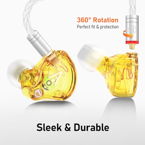 Audiovance Vibes 202ML HiFi Wired Earbuds for iPhone 14/13/12/11/X, Pro Max - color: 5-Yellow