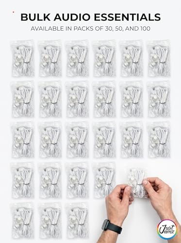 Halo 30-Pack USB C Wired Earbuds with Mic, Type C in-Ear Headphones with Volume Control, Bulk Headphones Compatible with iPhone 17 16 15 Pro Max, iPad, Galaxy S26 S25 S24 S23, Pixel - White - size: 30 Pack