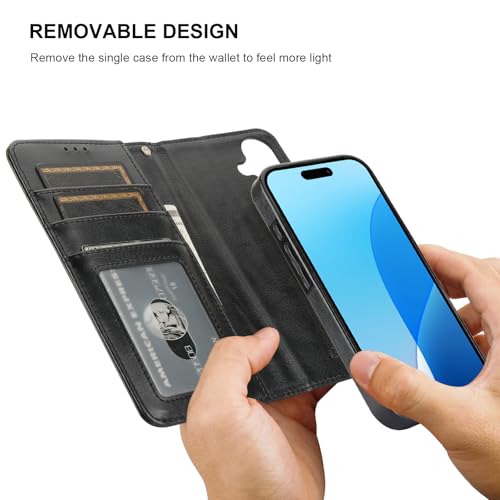 Bocasal for MagSafe Wallet Case Card Holder for iPhone 16, Black - color: Black for MagSafe