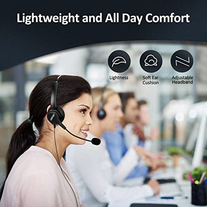 AGPTEK® Hands-Free Call Center Noise Cancelling Corded Headset - size: Monaural Headset