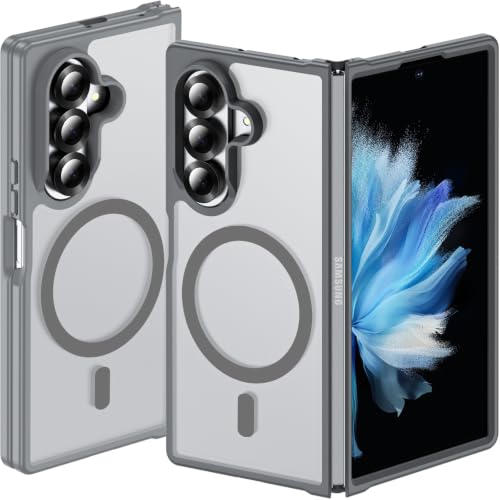 Hensinple for Samsung Galaxy Z Fold 8 Ultra Case,Z Fold8 Ultra| Z Fold 7 Case [Compatible with MagSafe] Translucent Matte Military Grade Protection Shockproof Rugged Magnetic Phone Cover(Gray) - color: Z Fold 8 Ultra-Gray, size: Galaxy Z Fold 8 Ultra| Z F