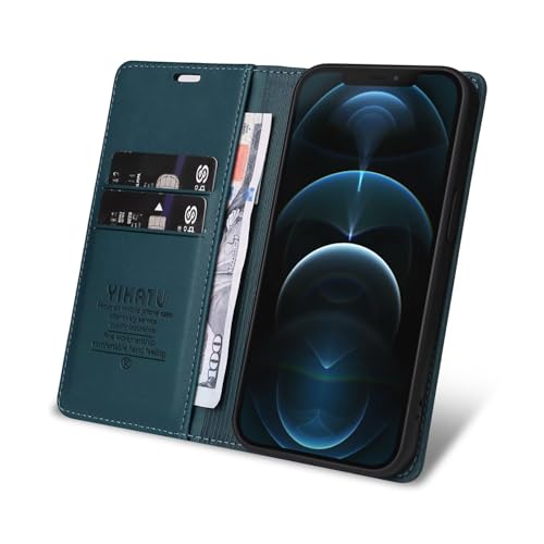Caseurban Compatible with iPhone 13 Pro Wallet Case PU Leather Flip Folio Case with Card Holder Magnetic Closure Shockproof Protective Phone Cover Blue - color: Blue, size: iPhone 13 Pro