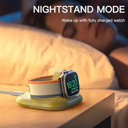 for Apple Watch Charger Stand, Magnetic Fast Charging Dock Portable Design - color: Marble Yellow