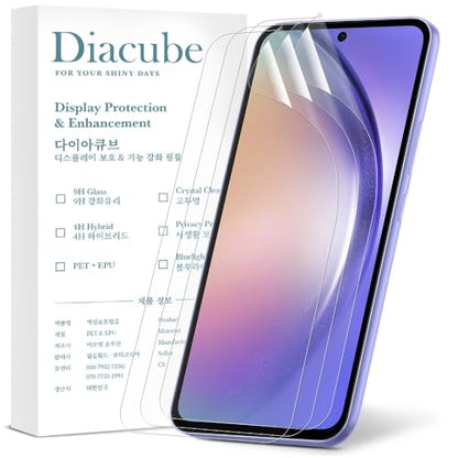 3-Pack for Samsung Galaxy A54 Flexible TPU-EPU Screen Protector [Not Glass] [0.1S Fingerprint Unlock] [Real-Time Self-Healing] HD Clear, Unbreakable, Bubble Free Easy Installation with Alignment Jig - size: Galaxy A54