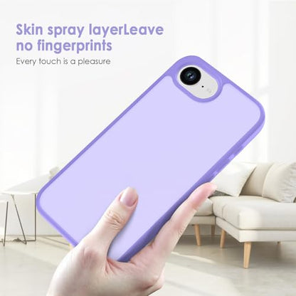 TENOC Phone Case Compatible with iPhone SE (2nd 2020 and 3rd 2022 Generation) & iPhone 7 & iPhone 8, Light Purple Case Translucent Protective Bumper Matte Hard Back Cover for 4.7 Inch - color: Light Purple, size: iPhone 7/8/SE