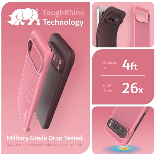 TUDIA MergeGrip [Military Grade] Cases for Google Pixel 10 Pro XL (2025), [Drop Tested] Dual-Layer Shockproof Rugged Slim Anti-Slip Heavy Duty Protective Phone Case Pixel Pro 10 XL Cover – Smokey Pink - color: Smokey Pink, size: Pixel 10 Pro XL