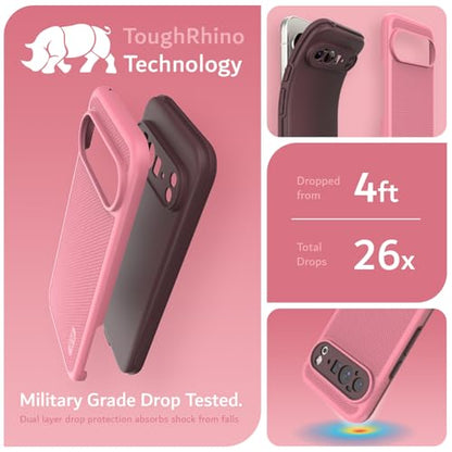 TUDIA MergeGrip [Military Grade] Cases for Google Pixel 10 Pro XL (2025), [Drop Tested] Dual-Layer Shockproof Rugged Slim Anti-Slip Heavy Duty Protective Phone Case Pixel Pro 10 XL Cover – Smokey Pink - color: Smokey Pink, size: Pixel 10 Pro XL