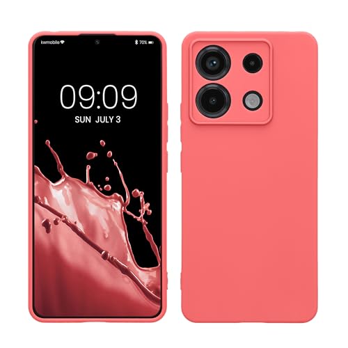kwmobile Case Compatible with Xiaomi Redmi Note 13 Pro 5G / Poco X6 5G Case - Protective Slim TPU Phone Cover - Soft Matte Finish - Neon Coral - color: neon coral, size: Redmi Note 13 Pro 5G / Poco X6 5G