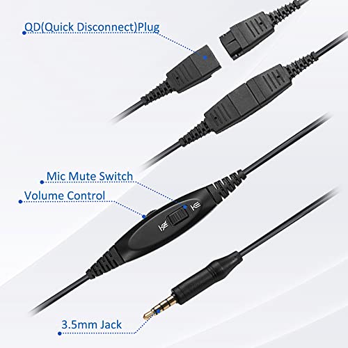 MAIRDI Cell Phone Headset with Microphone Noise Canceling, PC Laptop Headset 3.5mm Jack for Office Work, Phone Headset for iPhone Computer Samsung Androids Tablets Skype Teams Video Conference