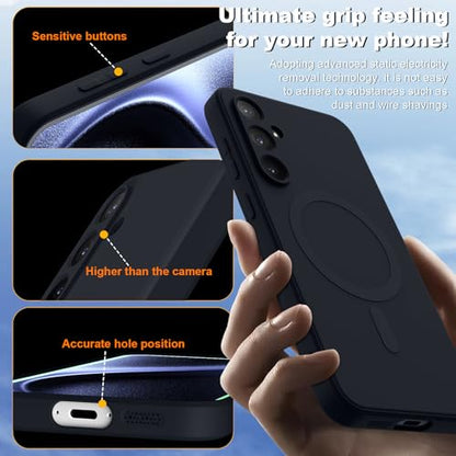 for Galaxy A16 5G Case,Magnetic,Wireless Charging,Slim Black - color: Black