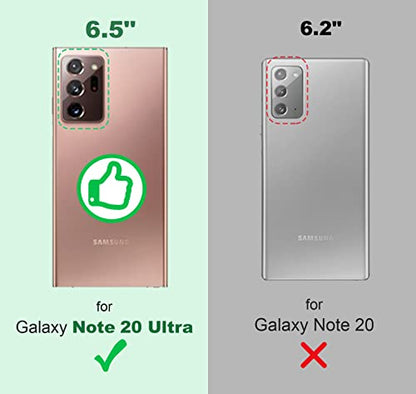 Shields Up for Samsung Galaxy Note 20 Ultra Case with Card Holder, Clear | Minimalist Wallet Case, 3 Card Slots, 360° Rotation Ring Stand/Kickstand, [Drop Protection] Slim Protective Cover - size: Galaxy Note 20 Ultra