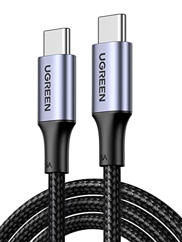 UGREEN 100W USB C to USB C Cable, Fast Charging, 2-Pack, 6.6ft, Black - size: 6.6FT