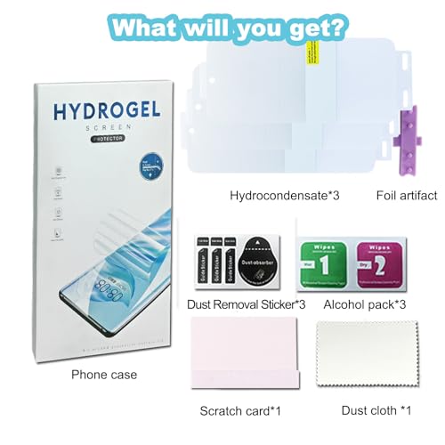 Hydrogel Film Screen Protector for Motorola Edge 50 Ultra -3 Pieces Transparent Soft TPU Protective Film (Anti fingerprint) [Clear HD] [High Sensitivity] [Curved full screen]Gift of auxiliary locator