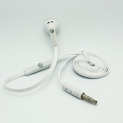 Mono Headset Wired Earphone Single Earbud 3.5mm Headphone Flat White Compatible with GreatCall Jitterbug Flip