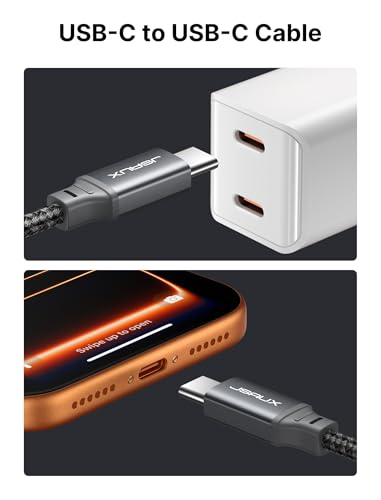 JSAUX 100W USB C to USB C Cable [2-Pack 3.3FT], PD Fast Charging, Grey - color: Grey, size: 3.3ft+3.3ft