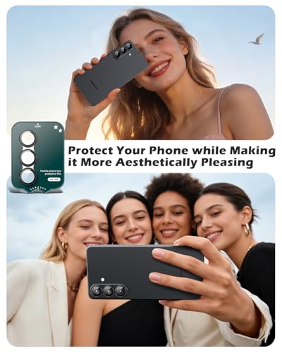 CloudValley for Samsung Galaxy S26 Camera Lens Protector, 9H Tempered Glass + Aluminum Alloy Lens Protective Ring Ultra-HD Tempered Glass Cover,Black - color: Black