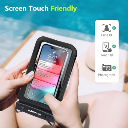 Niveaya Double Space Waterproof Phone Pouch - 2 Pack, Waterproof Phone Lanyard Case with iPhone 17/16/15/14/13 Pro Max up to 8.3", Phone Dry Bags for Vacation Beach Pool Kayak Cruise Travel Essentials - color: Clear+ Clear, size: Medium 8.3"