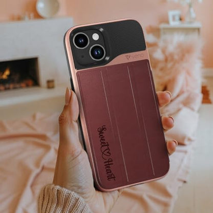 VENA vCommute VN2271VE Personalized Wallet Case for iPhone 15 Plus/14 Plus | Custom Engraved, Customized Name, Leather, Card Holder, Kickstand, Drop Protection, Compatible with iPhone 15 Plus, 14 Plus - color: Text Custom, size: iPhone 15 Plus / 14 Plus
