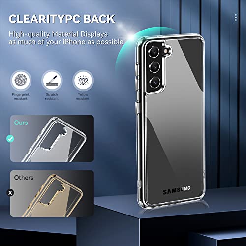 DEERLAMN Clear Phone Case for Samsung Galaxy S22 Plus, Transparent Anti-Scratch Non-Yellowing Ultra Slim Fit Shockproof Drop Protection Phone Cover - size: Samsung Galaxy S22 Plus