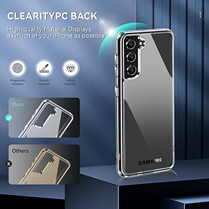 DEERLAMN Clear Phone Case for Samsung Galaxy S22, Transparent Anti-Scratch Non-Yellowing Ultra Slim Fit Shockproof Drop Protection Phone Cover - size: Samsung Galaxy S22