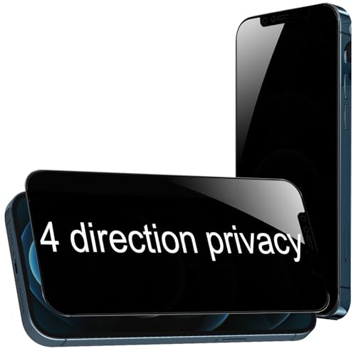 2 Pack 360 Degree Privacy Tempered Glass Suit for iPhone 12 Pro Max Anti-Spy 4 Directions Screen Protector Film 4 Sides Anti-Peeping 9H Hardness Anti-scratch 6.7 inch - size: For iPhone 12 Pro Max