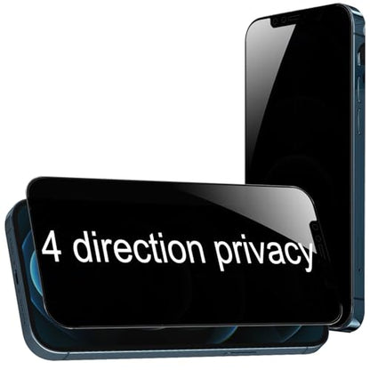 2 Pack 360 Degree Privacy Tempered Glass Suit for iPhone 12 Pro Max Anti-Spy 4 Directions Screen Protector Film 4 Sides Anti-Peeping 9H Hardness Anti-scratch 6.7 inch - size: For iPhone 12 Pro Max