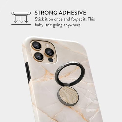 BURGA Cell Phone Ring, Holder Grip and Stand - Finger Phone Grip for Back of Smartphone Case, Kickstand 360 Rotation, Universal Ring for iPhone Samsung Galaxy Huawei Google Pixel, Stylish Accessories - color: Full Glam, style: Gunmetal