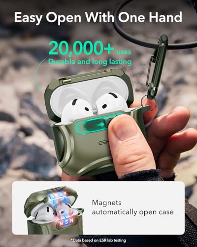 ESR for AirPods 5/4 Case, Compatible with MagSafe, Army Green - color: Army Green, size: AirPods 5&4 Case