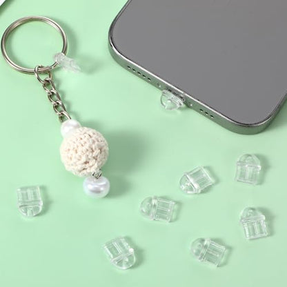 Cell Phone Type C Dust Plug, 80 Pieces Clear USB C Dust Plug Anti-Dust Charging Port Plugs Covers Type-C Port Cover with Hanging Hole Compatible with All Type-C Devices Laptops Smart Phones Earphones