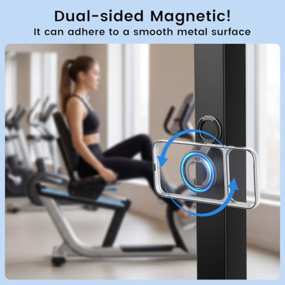 Double Sided Magnetic Kickstand,360°Rotation Cell Phone Grip Stand Finger Ring for iPhone 17 Pro Max 16 15 14 13 12 MagSafe Accessories,Fit Magnetic Car Mount, Black - color: Black